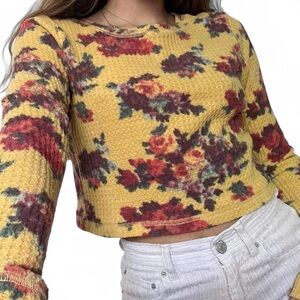Urban Outfitters Yellow Floral Crop Top